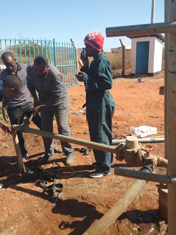 Borehole Maintenance Team On Site