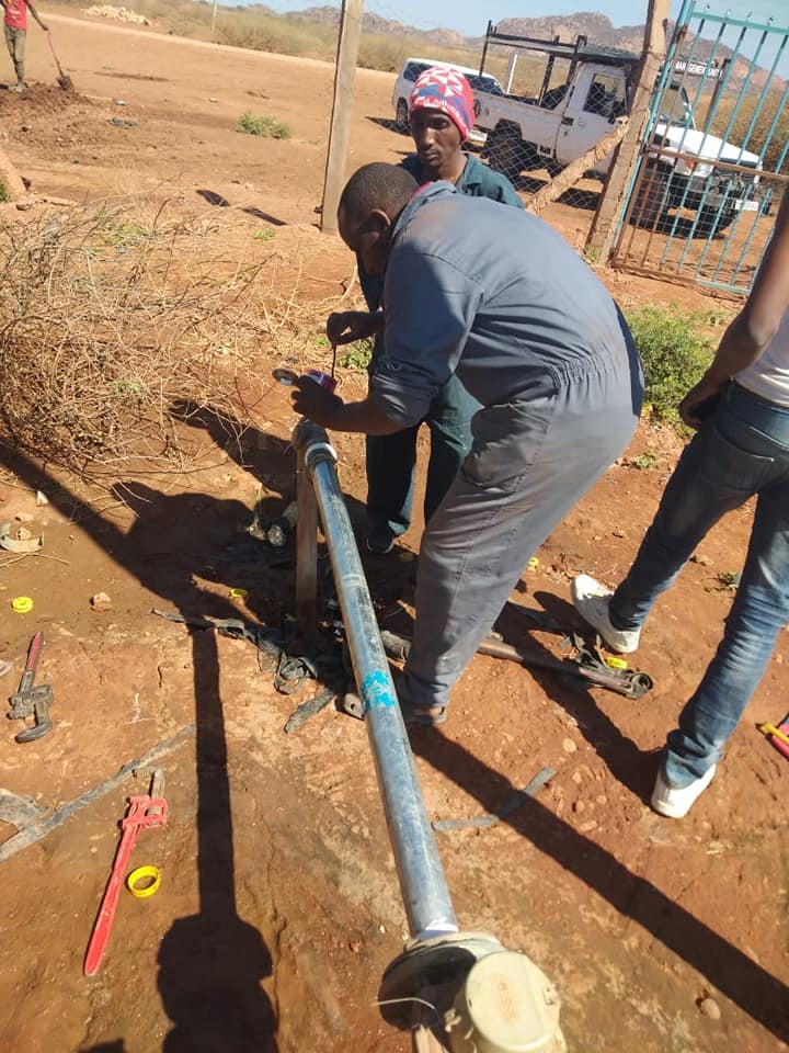 Borehole Maintenance Team On Site